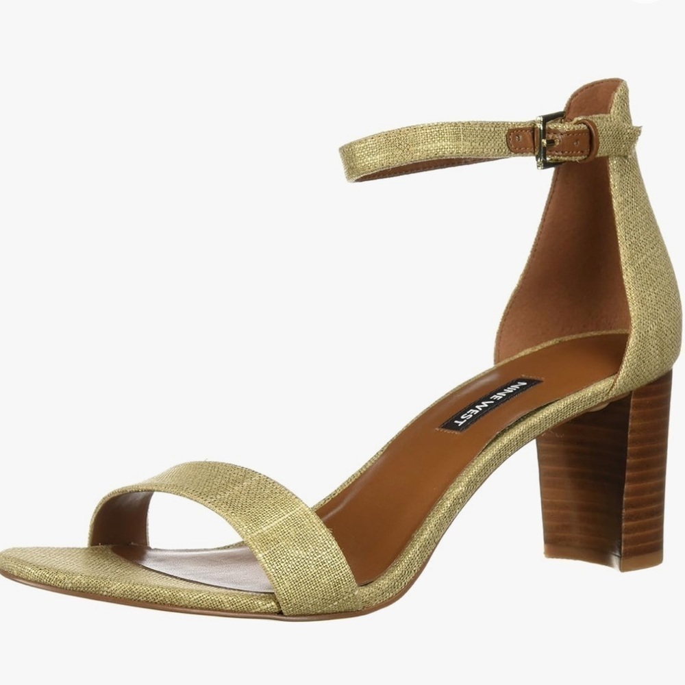 Nine West Gold Pruce Linen heels - Picture 4 of 10